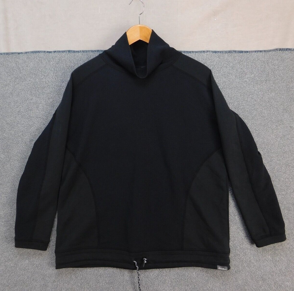 Eddie Bauer Mock Neck Pullover Women's M Graphite/Black Thermal Cinch Waist
